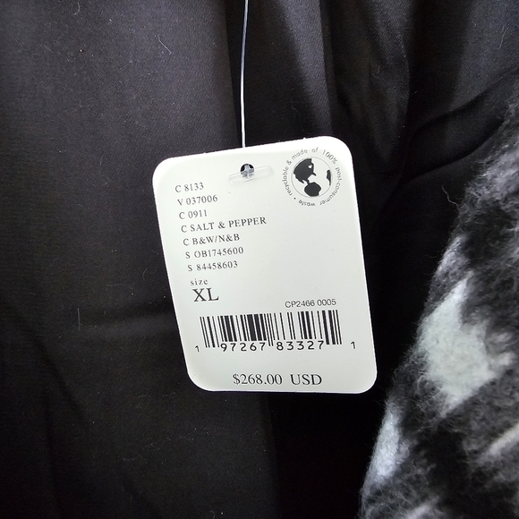 Free People Womens Highlands Wool Blend Plaid Pea Coat - Picture 5 of 7